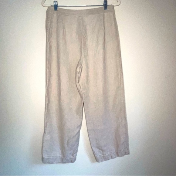 Liz Claiborne 100% Linen Wide Leg Side button Pants Size 10 - Picture 2 of 6